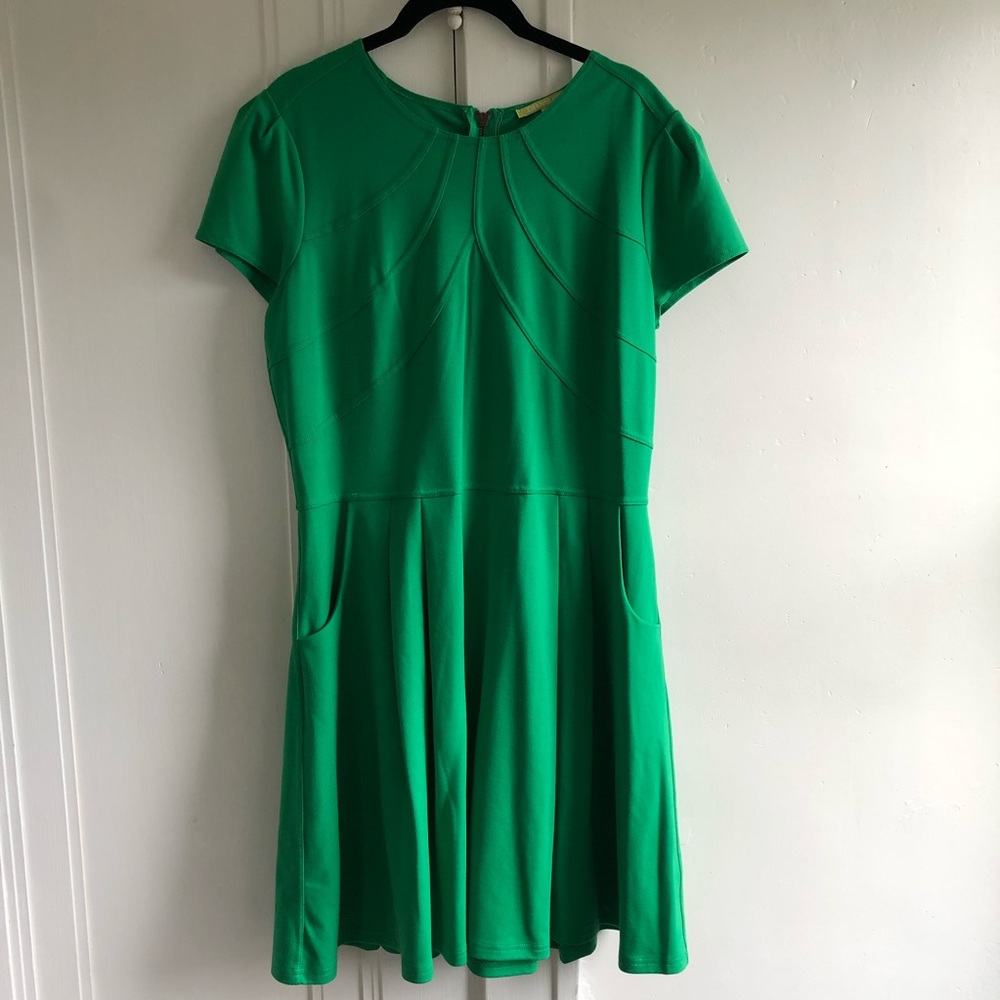Green Gianni Bini Skater Dress with Cap Sleeves